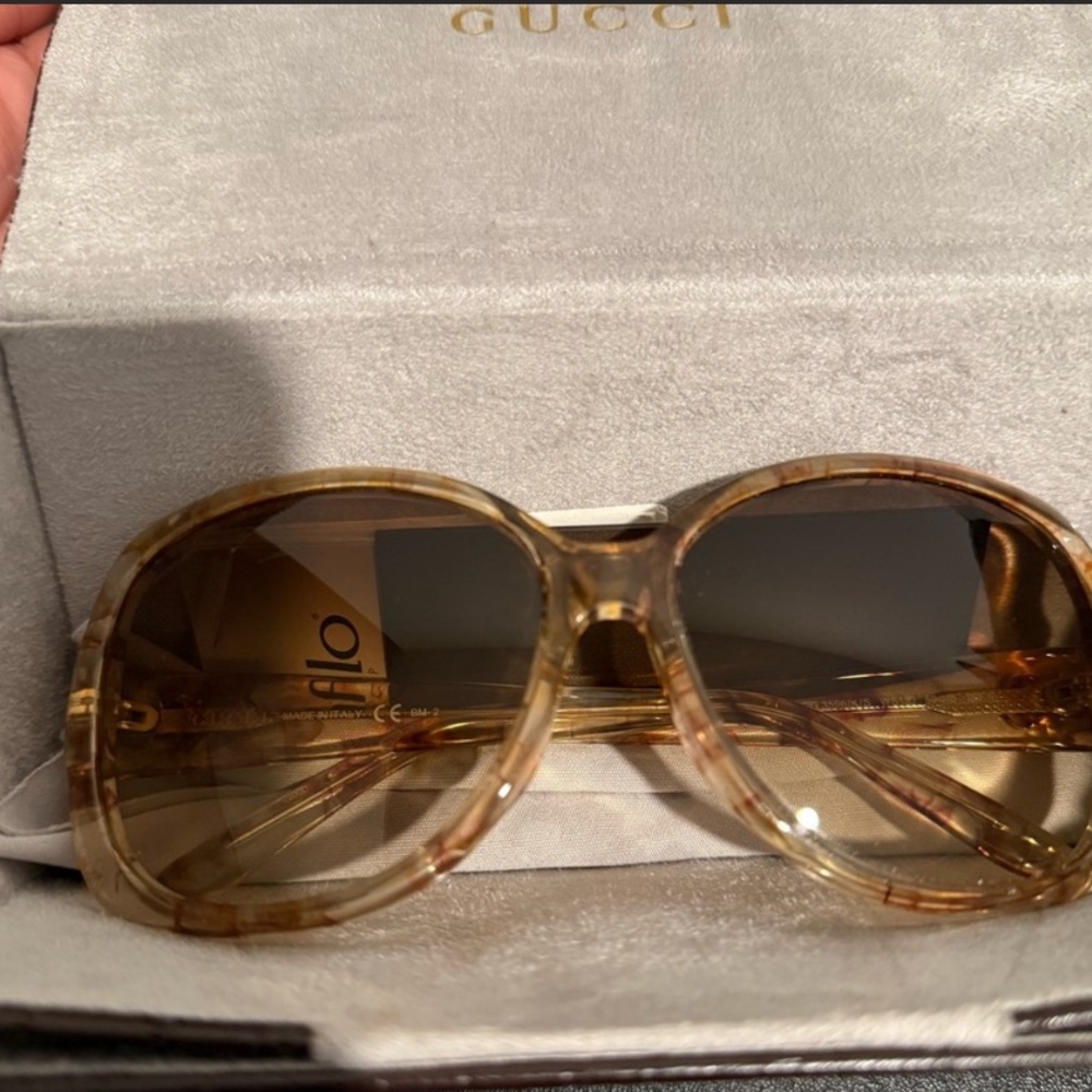 Gucci Brown Sunglasses Oversized Frame Rounded Style